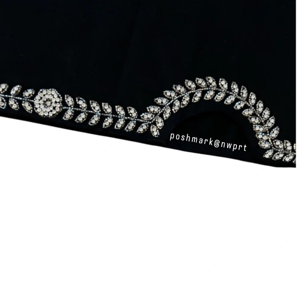 NWT ✨ SANDRO Rhinestone Tee T-Shirt Cropped Black 0 XS - Picture 9 of 14